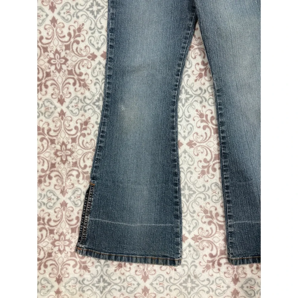 Vintage Mudd Flare Jeans Medium Wash Button Fly Side Slit Y2K Denim Size 10 Reg
